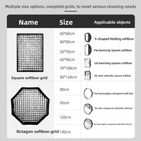 Godox Parapluie de studio carré octogonal pour grille de diffusion (Grid Egg Grille) 60x90cm, type parapluie, avec grille séparée 80/95/120