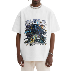 Custom DTG Printing Hip Hop Streetwear t Shirt <strong>Skull</strong> Car Graphic <strong>Tshirt</strong> Oversized Drop Should Short Sleeve Boxy T-Shirt Men - Product Image 2