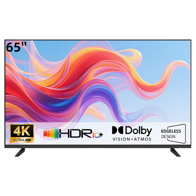 65 Inch Android Smart TV 4K UHD HDR LED Backlight IPS Panel Wide Viewing Angle Stereo Sound Output Bathroom TV