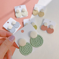 Pendientes de mariposa de ganchillo creativos de gama alta para mujer, pendientes de moda de colores redondos para mujer