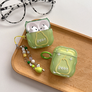 Étui pour écouteurs Y2K style Ins, motif vague laser mignon, pour <span class=keywords><strong>AirPods</strong></span> <span class=keywords><strong>Pro</strong></span> <span class=keywords><strong>2</strong></span> 3 4, coque de protection transparente de luxe en TPU souple avec breloque perlée - Product Image 1
