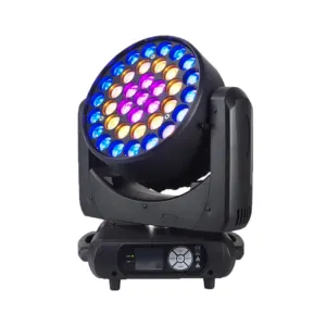 Keuntungan kompetitif produk cabeza cuci 37 buah 15w rgbw 4in1 kontrol cincin led mencuci 37x15 rgbw zoom cuci lampu utama bergerak