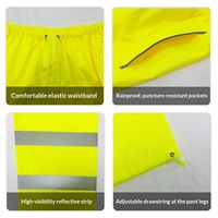 Pantalon de pluie réfléchissant haute visibilité pour partenaire transfrontalier HV98T en tissu Oxford imperméable avec logo, stock disponible à Suzhou