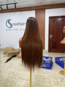 Perruque en cheveux humains vietnamiens en gros, 100% cheveux vierges humains bruts, cuticules alignées, export direct d'usine - Product Image 2