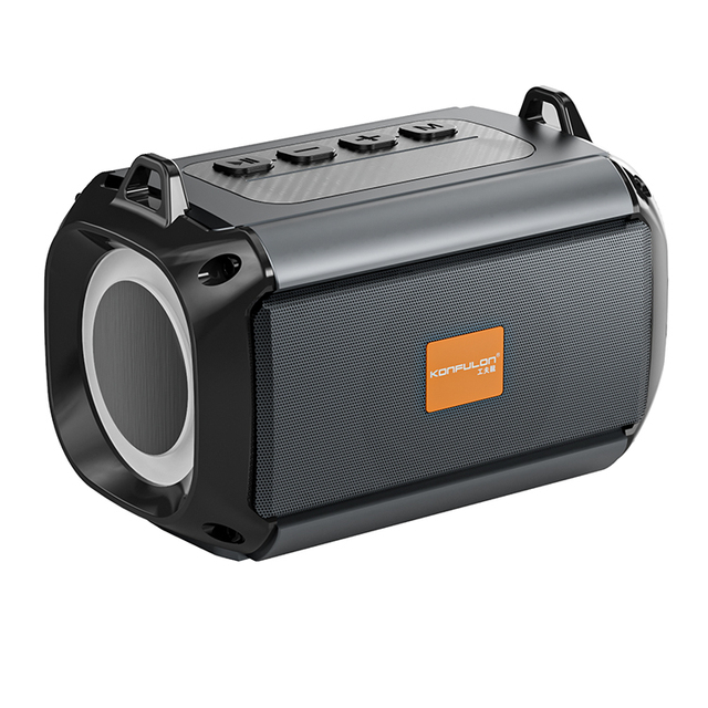 KONFULON 2026 Hot Selling Portable Party Speaker with Built-in 1500mAh Battery and RGB LED Radio Lanyard  Support Music Player