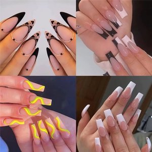 550 faux ongles mats, capsules à presser, formes Coffin/Stiletto/Amande/Carré/Ovale, pour la pratique de la <span class=keywords><strong>manucure</strong></span> artistique - Product Image 4