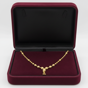 Elegante Collar con Colgante de Cuentas de Oro de 22K para Mujer, Joyería de Moda con Cadena Larga para Bodas y Fiestas Tradicionales - Product Image 3