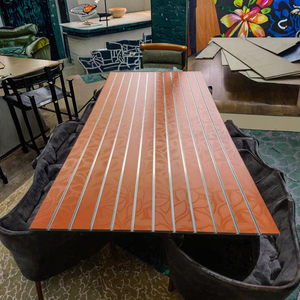 Tablas de MDF Ranuradas de 18 mm con Acabado Brillante y Lámina de Madera, Resistentes a la Humedad, con Melamina E0, para Decoración de Paredes - Product Image 2