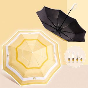 Parapluie de voyage compact pour enfants avec poignée mousqueton, revêtement en tissu anti-UV, protection contre la pluie et le soleil - Product Image 1