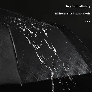 Paraguas Plegable Automático de 25 Pulgadas con 10 Varillas, Mango 70% de Madera, Apertura y Cierre Automáticos, para Publicidad, Negocios, Sol y Lluvia - Product Image 4