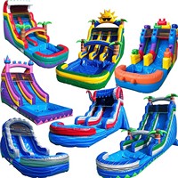 Toboggan aquatique gonflable rose de 6 mètres (20 pieds) de qualité commerciale, à une voie, personnalisé ODM, pour tout-petits, conforme à la norme EN14960