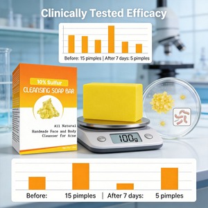 Jabón Limpiador Humectante con 10% <span class=keywords><strong>de</strong></span> <span class=keywords><strong>Azufre</strong></span> y Vitamina E, Totalmente Natural, Hecho a Mano, Tratamiento para el Acné para Rostro y Cuerpo, Venta <span class=keywords><strong>al</strong></span> <span class=keywords><strong>Por</strong></span> <span class=keywords><strong>Mayor</strong></span> - Product Image 3