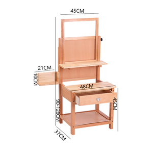 Cavalletto artistico in legno di pino e faggio Huixishi <span class=keywords><strong>con</strong></span> sgabello, cavalletto e panca portaoggetti tutto in uno per artisti - Product Image 6
