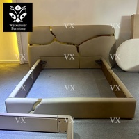 Ensemble de lit de style moderne de luxe haut de gamme sur mesure par le fabricant, lit queen-size, meubles de chambre à coucher