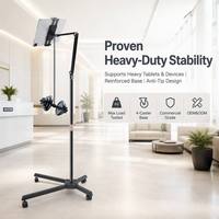 Support de tablette pivotant réglable en métal pour sol, 360° °   Roulettes robustes universelles pour hôpitaux, bureaux, usage commercial, OEM, en gros