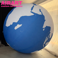 Globe terrestre gonflable à thème planétaire, globe gonflable avec éclairage LED pour fête