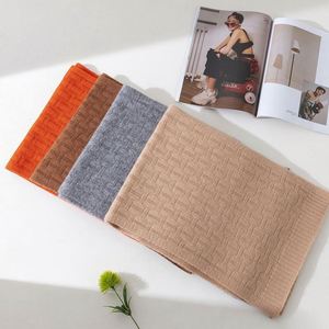 New Arrival High Quality 100% Merino <b>Wool</b> Letter Jacquard Knitted <b>Scarves</b> for Men Women Winter Warm Fashion Shawls - Product Image 4