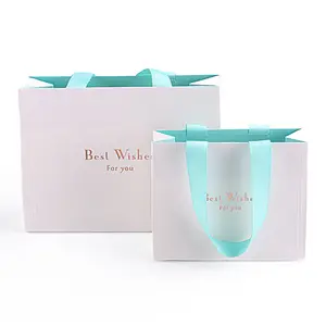 high quality white paper party bag printer for paper bags with ribbon handle