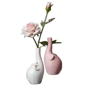 定制大象3D可爱动物形盆经典陶瓷花瓶多汁花盆花卉花盆