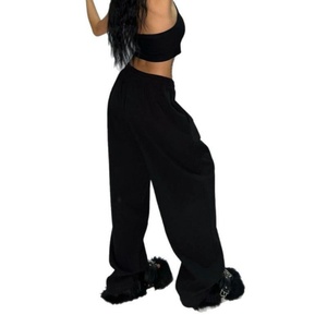 Wholesale Women's Oversized Cotton Casual Sweatpants Baggy Joggers with Wide Leg Loose Fit Streetwear Fashionable Trousers - Product Image 5