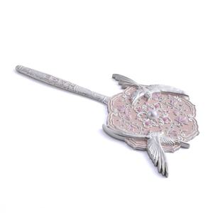 Private Label Single Side Metal <b>Small</b> Handheld Circular OEM/ODM Cosmetic Makeup Bling Hand <b>Mirrors</b> for Women - Product Image 5