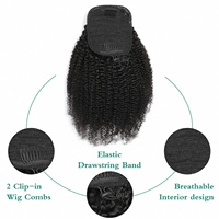Extensions de cheveux queue de cheval pré-collées Amygirl Afro Kinky Curly Straight Stick, cheveux vierges Remy brésiliens Body/Wave Deep/Water Wave 100g