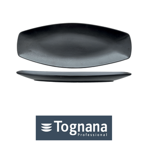Plat de service rectangulaire en grès japonais 29,5 × 12,5 cm Noir mat Tognana - Product Image 4