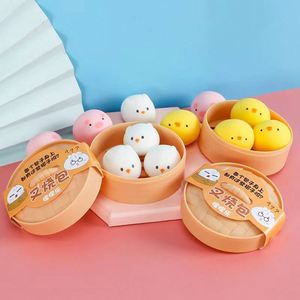Juguete Antiestrés de TPR, 3 Piezas Coloridas de Cha Siu Bao, Juguete de Descompresión para Todas las Edades, Uso en Oficina y Hogar - Product Image 4