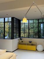 Fenêtre coulissante horizontale en alliage d'aluminium français avec moustiquaire pliante pour chambre à coucher et salon