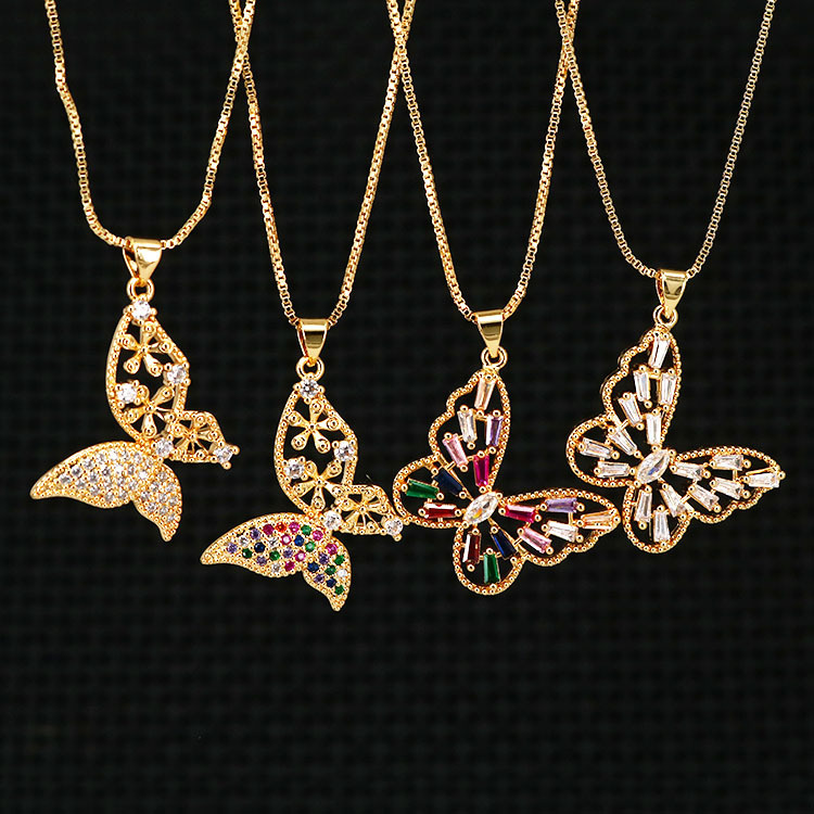 Collier Papillon Plaqué Or Blanc 18 Carats - Style Choker - Neuf Avec étiquettes