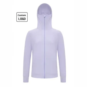 Giacca Bomber UPF50+ in Seta <span class=keywords><strong>Ghiaccio</strong></span> per Donna, Protezione UV Traspirante per Esterni, Streetwear con Cappuccio e Ampia Visiera, Logo Personalizzabile per <span class=keywords><strong>Uomo</strong></span> - Product Image 5