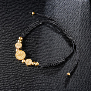 Risingmoon เชือกถักนักบวชทำมือ,สีดำสีแดงคาทอลิกทำจากสเตนเลสสตีลเชือกทอนักบุญเบเนดิกต์ - Product Image 4