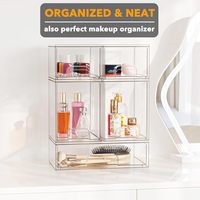 Organisateur de bouteilles pour comptoir, organiseurs empilables et rangement pour bouteilles, conteneur avec tiroir pour cuisine et salle de bain