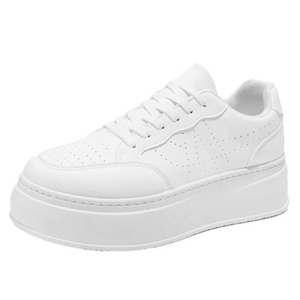 Chaussures de course pour hommes printemps, nouvelle collection, respirantes, en maille blanche, semelle intermédiaire EVA, à lacets, tendance, polyvalentes, à semelle épaisse - Product Image 5