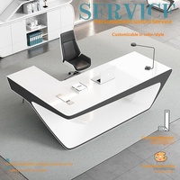 Ensemble de bureau et chaise de direction de luxe pour femmes, design moderne et simple, matériau PVC, quincaillerie de haute qualité, usage professionnel