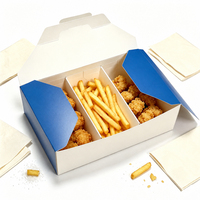 Boîte alimentaire en papier kraft écologique avec logo personnalisé pour emballages à emporter de hamburgers, frites, poulet frit et nuggets