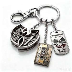 Porte-clés en métal Wu-Tang Clan 35e anniversaire avec pendentif Dog Tag et cassette, cadeau pour les fans - Product Image 5