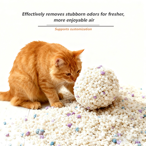 OEM/ODM Biologisch afbreekbare milieuvriendelijke doorspoelbare gemengde sferische korrelvormige natuurlijke minerale kattenbakvulling 10L Appelgeur - Product Image 3