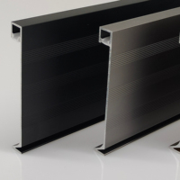 Profilé de plinthe LED en forme de T en alliage d'aluminium T5, surface sablée, éclairage élégant et raffiné, longueur 3m