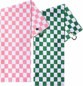 Serviette de golf en microfibre de haute qualité, tissée en nid d'abeille, avec logo brodé personnalisé - Product Image 1