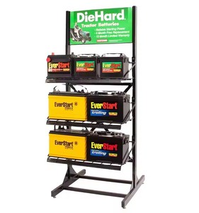 Estante de exhibición de batería de coche de gran oferta, soporte de suelo de Metal, estante de almacenamiento de batería automático para <span class=keywords><strong>tienda</strong></span> de garaje, promoción de <span class=keywords><strong>tienda</strong></span> minorista - Product Image 3