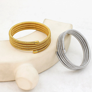 Chunky or fini métallique couple bijoux en acier inoxydable extensible chaîne lien <span class=keywords><strong>SERPENT</strong></span> MULTICOUCHE <span class=keywords><strong>bracelet</strong></span> jonc - Product Image 6