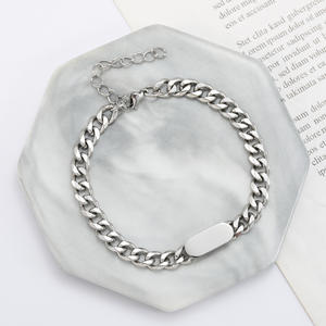 Pulsera de Cadena Curva, Accesorios de Moda Estilo Hip-Hop, Acabado Pulido de Alta Calidad, No se Desvanece, Certificación CE, Joyería para Hombre, Regalo - Product Image 1