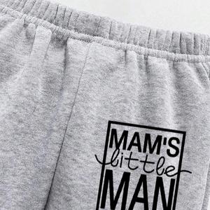 Conjunto Deportivo Térmico Retro para Niños Pequeños con Estampado de Letras, Sudadera de Cuello Redondo para Uso Diario Escolar en Invierno, Directo de Fábrica - Product Image 3