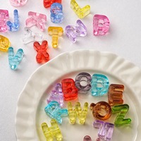 Perles de lettres en acrylique transparent ajourées, breloques alphabet pour kits de fabrication de porte-clés, breloques de sac, chaînes de téléphone, bracelets et colliers
