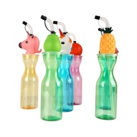 Gobelet de fête en plastique PE en forme d'ananas avec couvercle, réutilisable, imprimé sur mesure, logo personnalisé, vente en gros