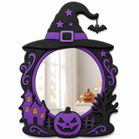 Jouet miroir citrouille sorcière en EVA imprimé, sans bavures, non toxique, incassable, lumineux, pour enfants, pour la décoration d'Halloween à la maison et en classe