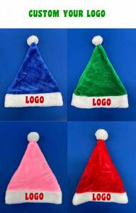 Chapeau de Père Noël en velours imprimé sur mesure-Souvenir de fête de Noël de luxe - Product Image 4