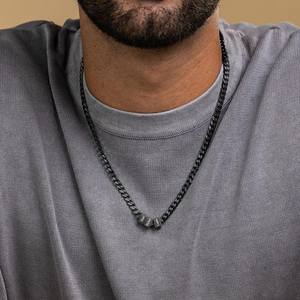 <span class=keywords><strong>Cadena</strong></span> de eslabones cubanos de moda grabada personalizada SongYi en acero inoxidable geométrico chapado en oro regalo para collar de estilo personalizado - Product Image 5