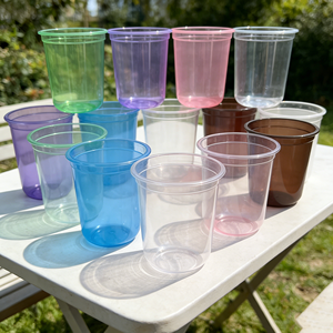 Bicchieri in Plastica a Forma di U da 350ml 400ml con Logo Personalizzato, Rosa, per Matrimoni, Bicchieri Usa e Getta in PP Trasparente Opaco per Bubble Tea - Product Image 6